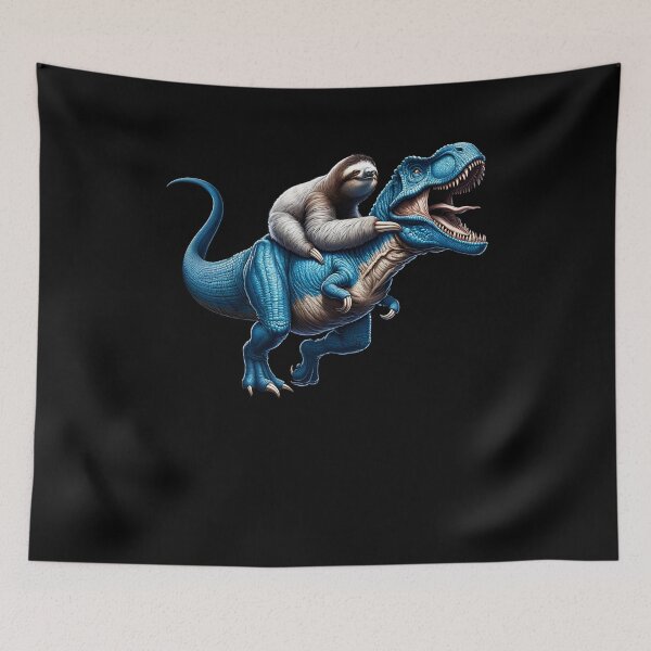 Item preview, Sloth Riding Dinosaur Lover designed and sold by Kimberley King Art  King Art.