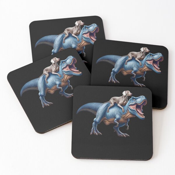 Item preview, Weimaraner Riding Dinosaur Lover designed and sold by Kimberley King Art  King Art.