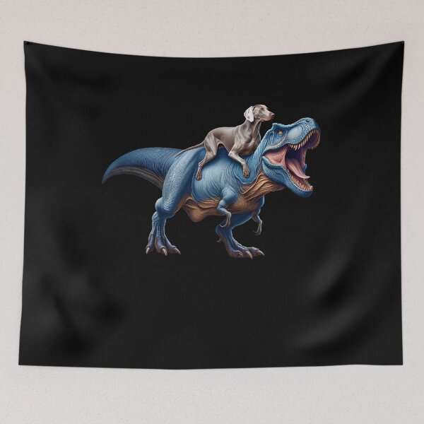 Item preview, Weimaraner Riding Dinosaur Lover designed and sold by Kimberley King Art  King Art.