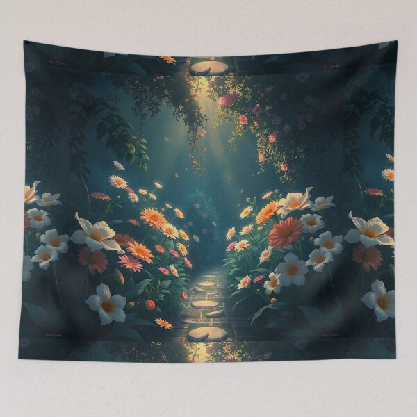 Item preview,  Flower Garden beautiful expressionist art nouveau vintage art designed and sold by Vintage Designs +.