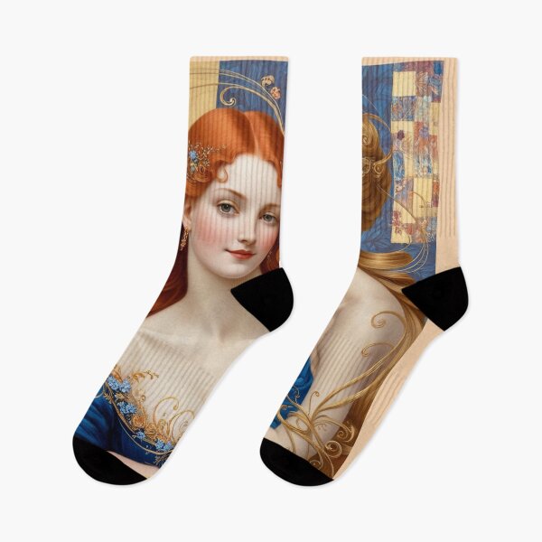 Item preview,  Beautiful painting of two  Art Nouveau Renaissance Impressionistic women together after Gustav Klimt designed and sold by Vintage Designs +.