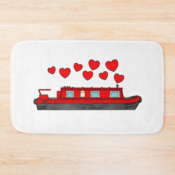 Item preview, Narrowboat Valentines Day, Canal Boat Wedding Anniversary designed and sold by doodlerob.