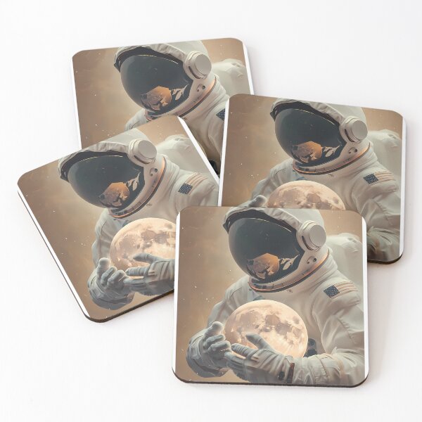 Item preview,  Astronaut Cradling a Lunar Light USA America designed and sold by ART ATTACK ZONE.
