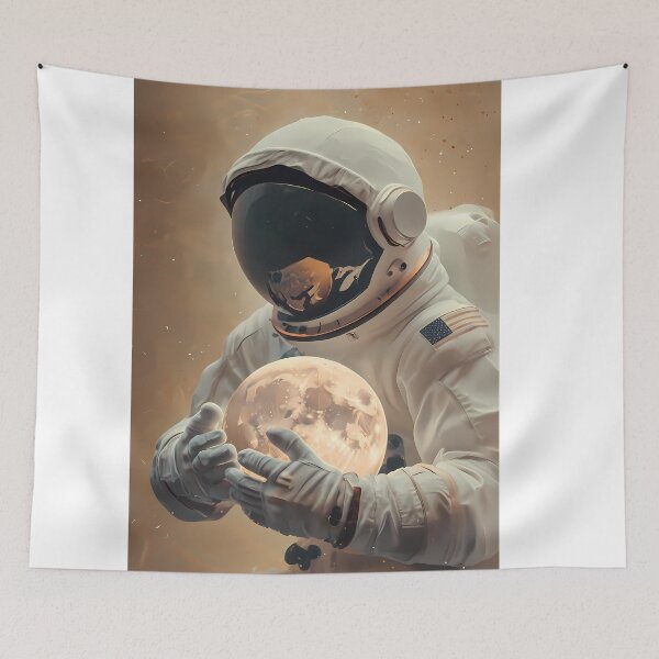 Item preview,  Astronaut Cradling a Lunar Light USA America designed and sold by ART ATTACK ZONE.