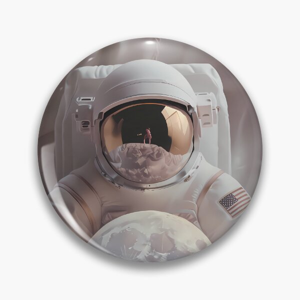 Item preview, United States Astronaut Cradling  Lunar Light USA America designed and sold by ART ATTACK ZONE.