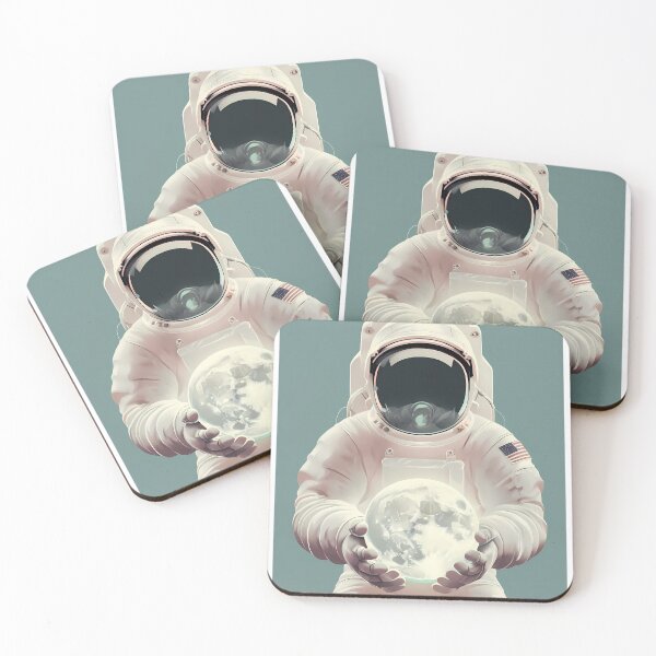 Item preview, Astronaut Cradling Moon Light USA America designed and sold by ART ATTACK ZONE.