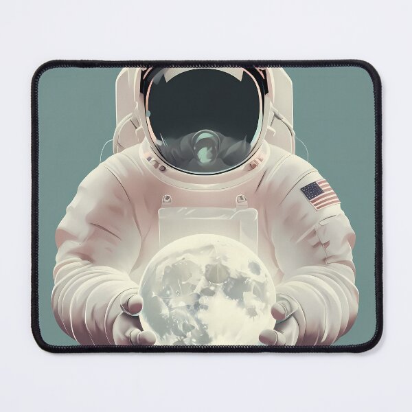 Item preview, Astronaut Cradling Moon Light USA America designed and sold by ART ATTACK ZONE.