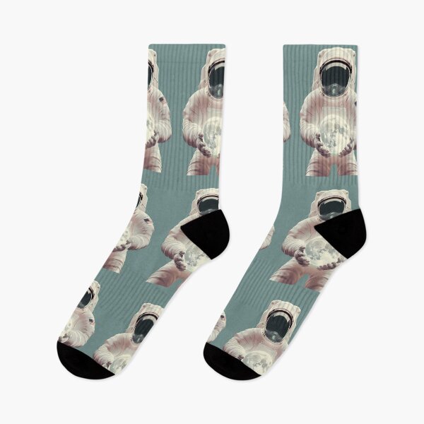 Item preview, Astronaut Cradling Moon Light USA America designed and sold by ART ATTACK ZONE.