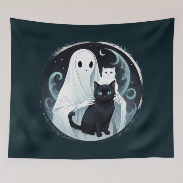 Item preview, Cat with Ghost designed and sold by Planetporridge.