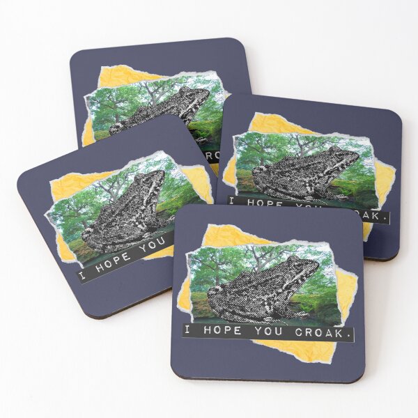 Item preview, I Hope You Croak.- Edgy Frog Collage Design designed and sold by SmirkDoodle Designs.