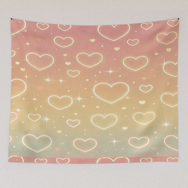 Item preview, Glowing Peach, Yellow, and Pink Hearts Gradient Pattern designed and sold by 0Mystica0.