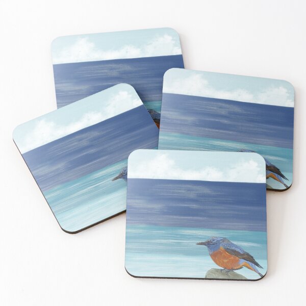 Item preview, A lovely blue bird and the beautiful ocean  designed and sold by greenPQBstudio.
