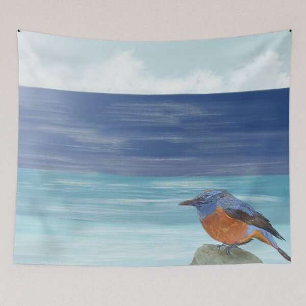 Item preview, A lovely blue bird and the beautiful ocean  designed and sold by greenPQBstudio.