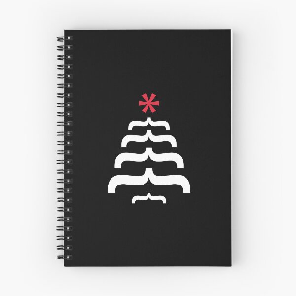 Item preview, Christmas Tree - White Curly Bracks and Red Asterisk - Festive Geek/Nerd Design designed and sold by unrealindeed.