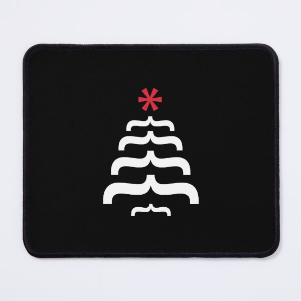 Item preview, Christmas Tree - White Curly Bracks and Red Asterisk - Festive Geek/Nerd Design designed and sold by unrealindeed.