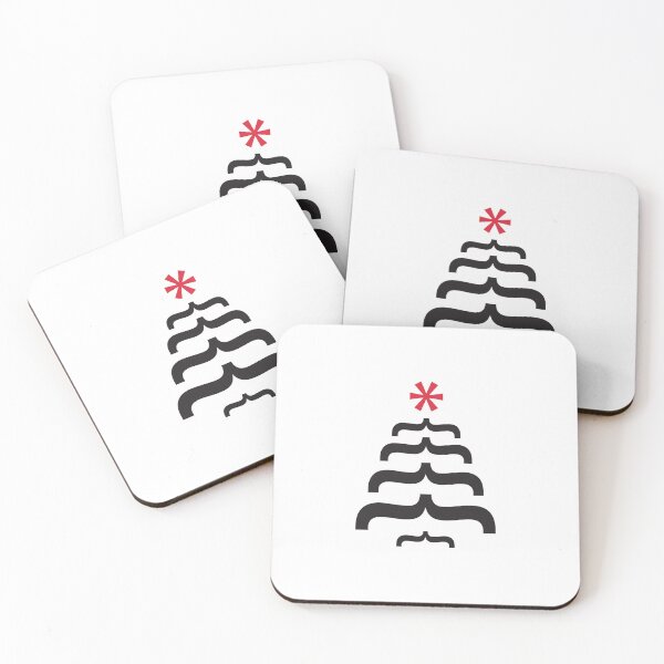 Item preview, Tech Christmas Tree - Black Curly Bracks and Red Asterisk - Festive Geek/Nerd Design designed and sold by unrealindeed.