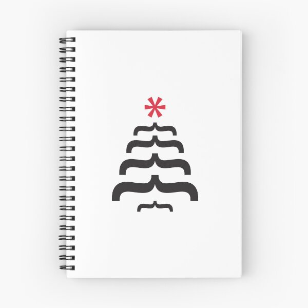 Item preview, Tech Christmas Tree - Black Curly Bracks and Red Asterisk - Festive Geek/Nerd Design designed and sold by unrealindeed.
