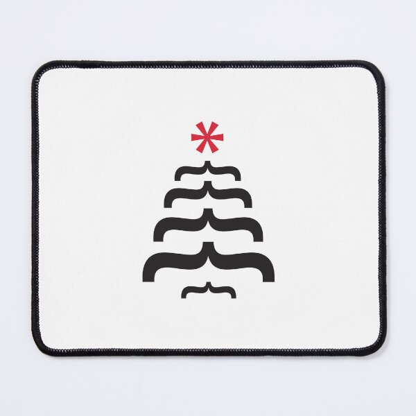 Artikelvorschau, Tech-Weihnachtsbaum – schwarze lockige Klammern und rotes Sternchen – festliches Geek/Nerd-Design entworfen und verkauft von unrealindeed.