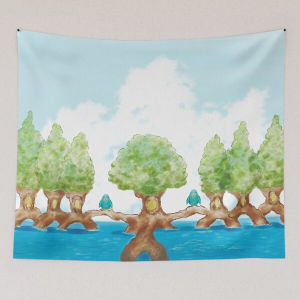 Item preview, Unique tree house and birds PT6  designed and sold by greenPQBstudio.