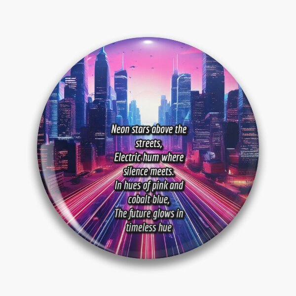 Item preview, Neon Metropolis - Synthway Poetry Art Work designed and sold by Unwind-Art-Work.