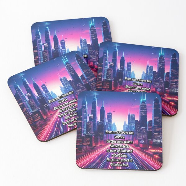 Item preview, Neon Metropolis - Synthway Poetry Art Work designed and sold by Unwind-Art-Work.