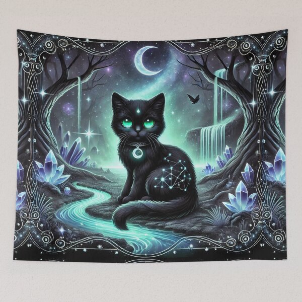 Item preview, Nyx the Magical Black Kitten in the Enchanted Crystal Valley designed and sold by Meta2Physical.