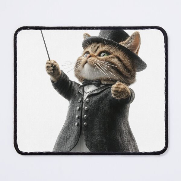 Item preview, Cat dressed as a conductor holding a baton designed and sold by ImagineCorner.
