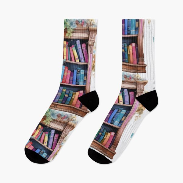 Item preview, Vintage bookcase, floral bookshelf,  bookish design,  watercolor floral bookshelf,  bookish, bookworm, books, stack of books designed and sold by navitalidesign.