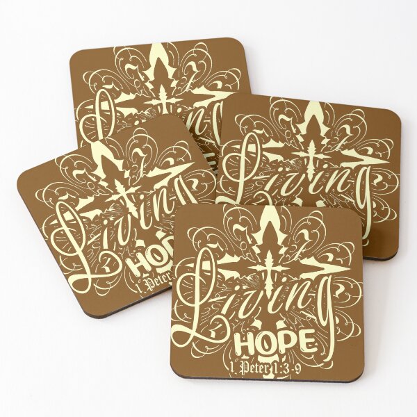Item preview, Living Hope - 1 Peter 1:3-9 | bible verse Inspirational Christian golden Typographic Design designed and sold by ZechJohnRB.
