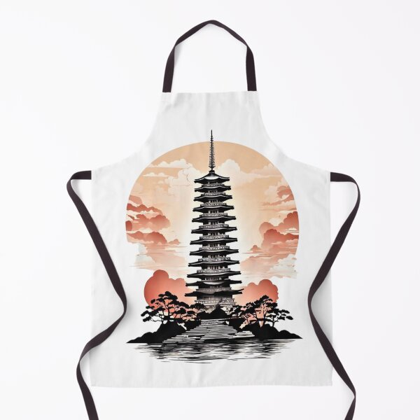 Item preview, Elegant Pagoda Silhouette: Far Eastern Harmony designed and sold by Pixel Palette.