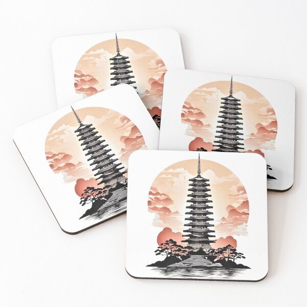 Item preview, Elegant Pagoda Silhouette: Far Eastern Harmony designed and sold by Pixel Palette.