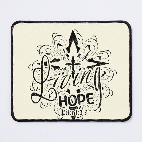 Item preview, Living Hope - 1 Peter 1:3-9 | bible verse Inspirational Christian black Typographic Design designed and sold by ZechJohnRB.
