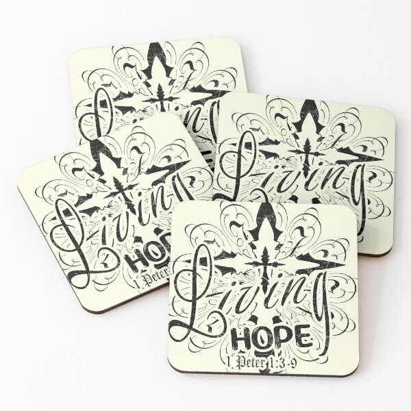 Item preview, Living Hope - 1 Peter 1:3-9 | bible verse Inspirational Christian black Typographic Design designed and sold by ZechJohnRB.