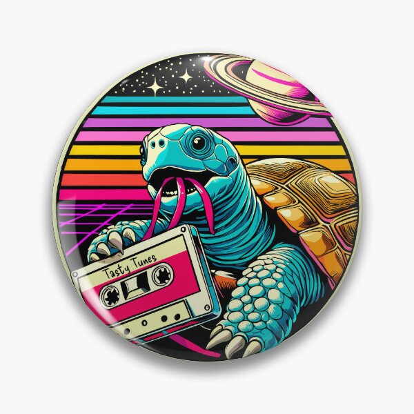 Item preview, Synthwave Tortoise Enjoying Some Tasty Tunes designed and sold by Ghost on Toast.