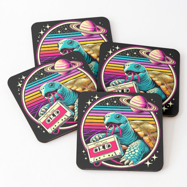 Item preview, Synthwave Tortoise Enjoying Some Tasty Tunes designed and sold by Ghost on Toast.