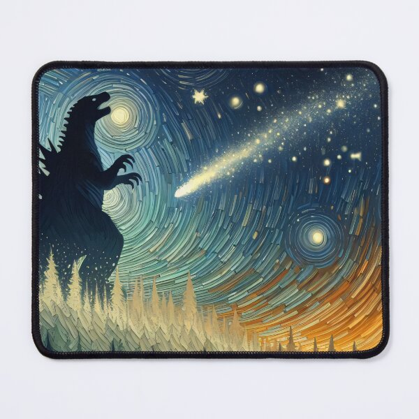 Item preview, Stars and comets - Starry Night Kaiju: Godzilla's Garden by heidiannemorris designed and sold by FOLK ART FUSION by heidiannemorris.