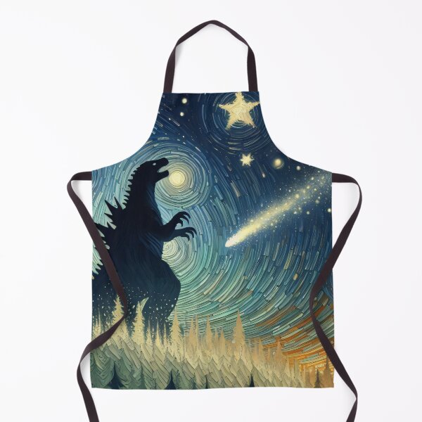 Item preview, Stars and comets - Starry Night Kaiju: Godzilla's Garden by heidiannemorris designed and sold by FOLK ART FUSION by heidiannemorris.