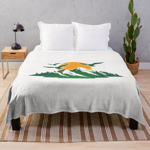 Item preview, Majestic Mountain Scene with Soaring Birds and Sunrise designed and sold by EmiBarDesign.