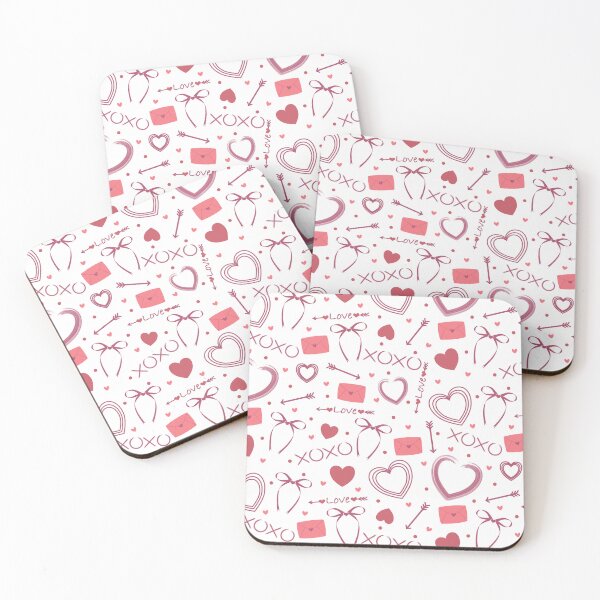 Item preview, Romantic Valentine Day Love Pattern White & Pink  designed and sold by CarolineRowland.