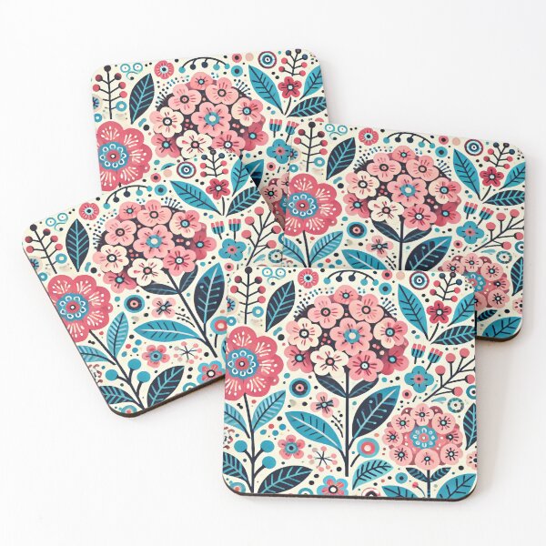 Item preview, Scandinavian Folk Art - Pink Primrose passion by heidiannemorris designed and sold by FOLK ART FUSION by heidiannemorris.