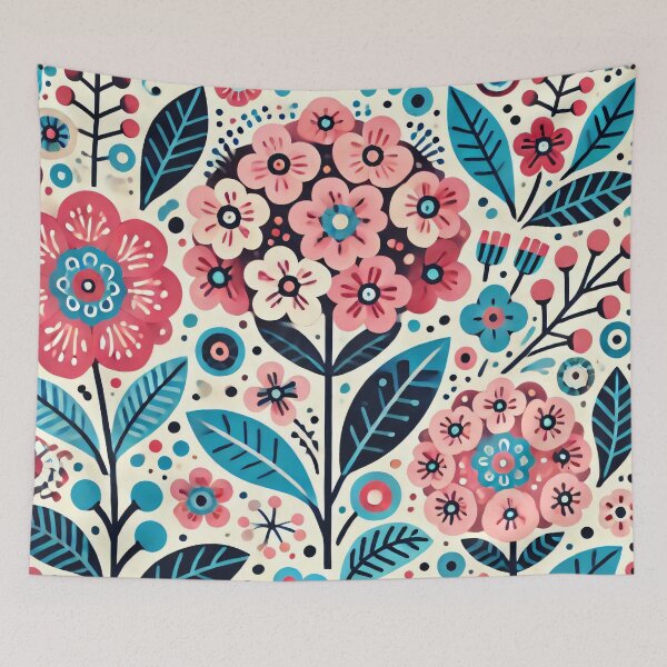 Item preview, Scandinavian Folk Art - Pink Primrose passion by heidiannemorris designed and sold by FOLK ART FUSION by heidiannemorris.