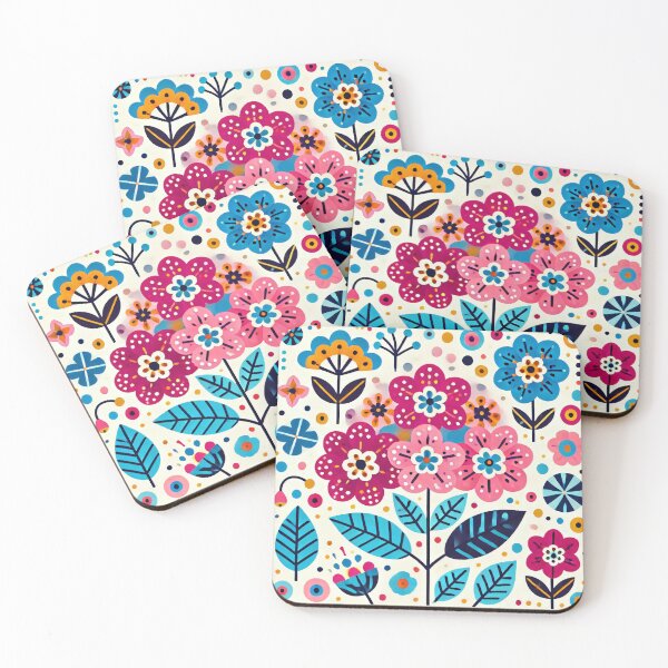 Item preview, Scandinavian Folk Art - Blush Pink Primrose passion by heidiannemorris designed and sold by FOLK ART FUSION by heidiannemorris.