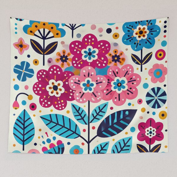 Item preview, Scandinavian Folk Art - Blush Pink Primrose passion by heidiannemorris designed and sold by FOLK ART FUSION by heidiannemorris.