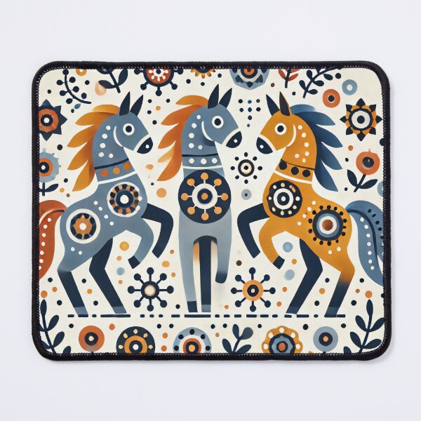 Item preview, Scandinavian Folk Art - Three Pretty Dancing Horses by heidiannemorris designed and sold by FOLK ART FUSION.