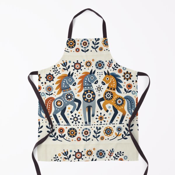Item preview, Scandinavian Folk Art - Three Pretty Dancing Horses by heidiannemorris designed and sold by FOLK ART FUSION by heidiannemorris.