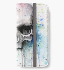 Watercolor Skull Rainbow Colorful Painting iPhone Wallet/Case/Skin