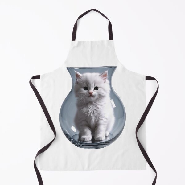 Item preview, Little white cat in a vase designed and sold by CreativeVides.