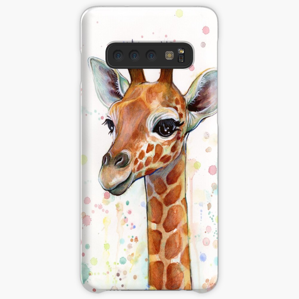 Baby Giraffe Watercolor Painting, Nursery Art Case & Skin for Samsung Galaxy