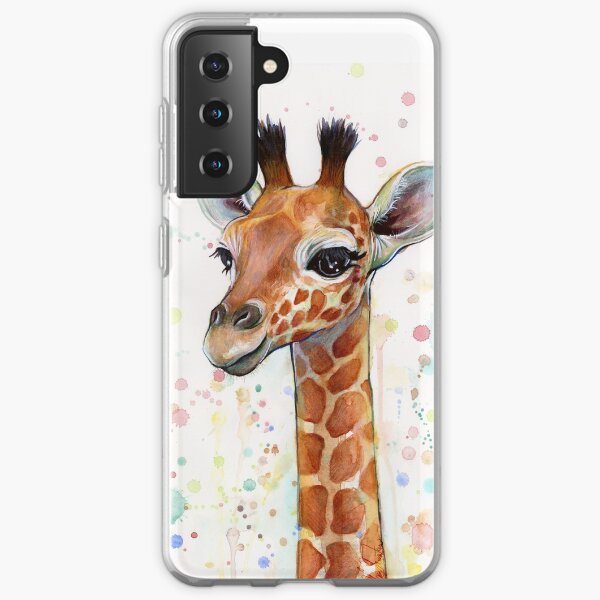 Baby Giraffe Watercolor Painting, Nursery Art Samsung Galaxy Soft Case