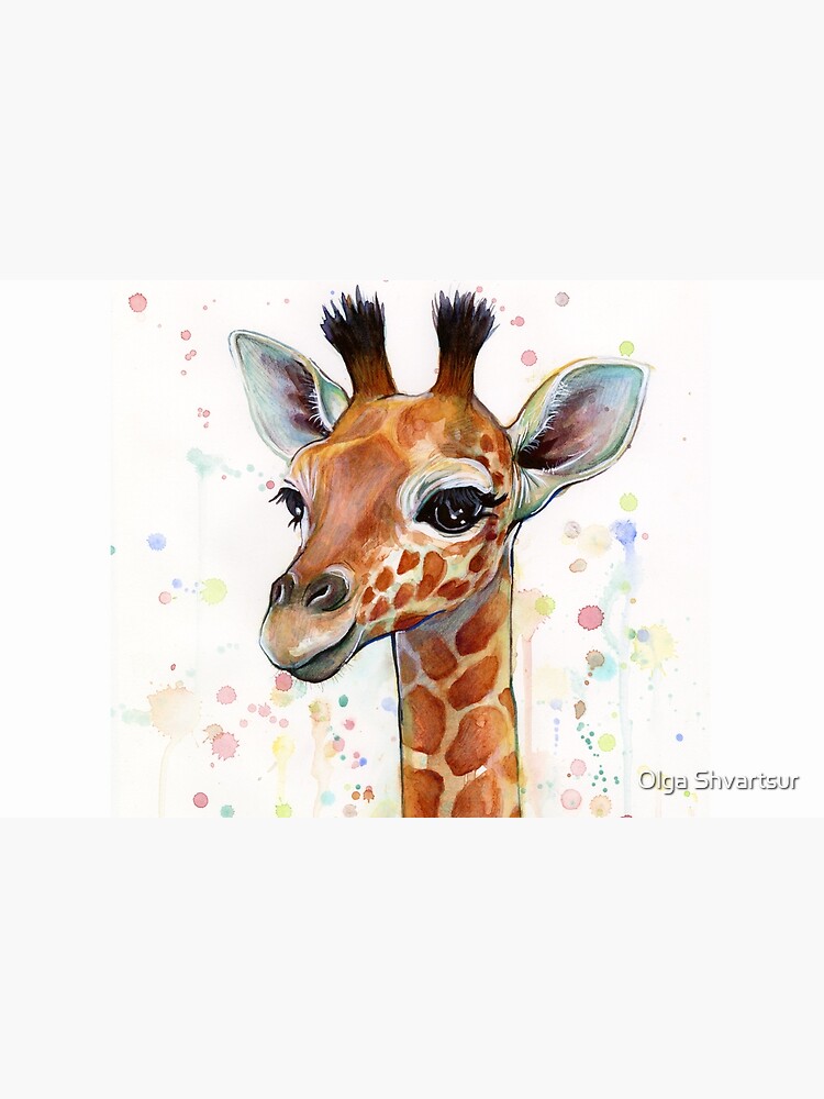 Baby Giraffe Watercolor Painting, Nursery Art by olga-shvartsur